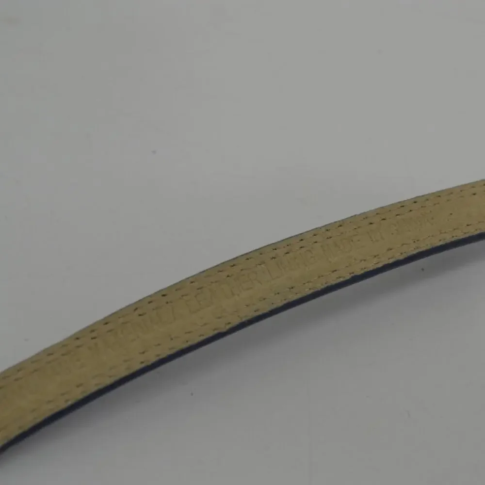 Navy Blue Skinny Dress Belt Faux Leather Minimalist Large